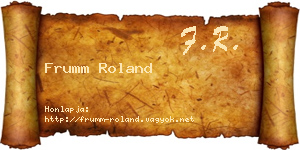 Frumm Roland névjegykártya