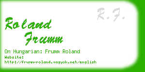 roland frumm business card